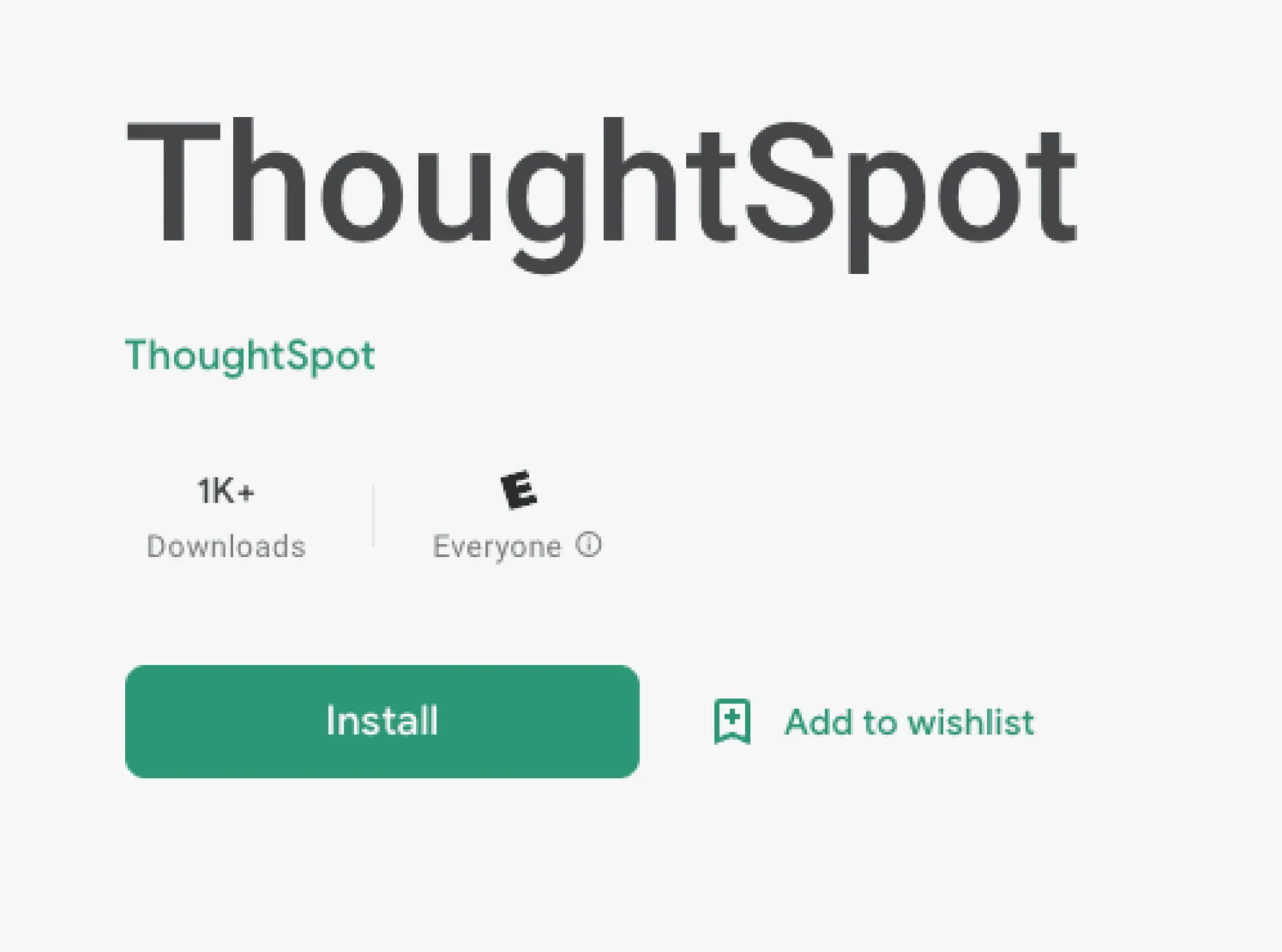 Earlier Google Play listing showing more than 1,000 downloads